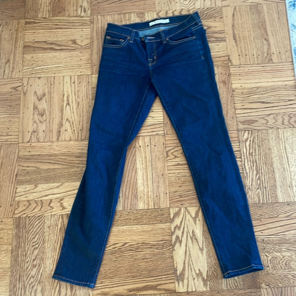 J Brand size 26 low rise dark wash skinny jeans